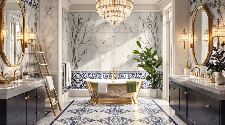 Łazienka w stylu glamour – inspiracje i aranżacje