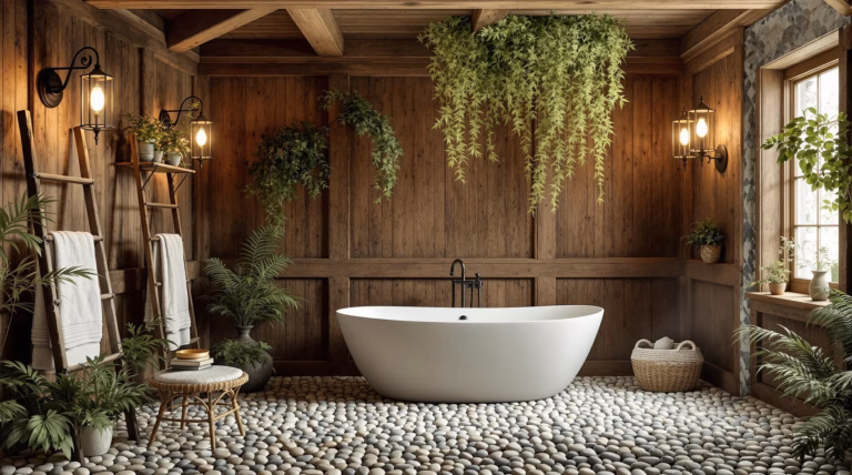 Łazienka w stylu rustykalnym – inspiracje i porady